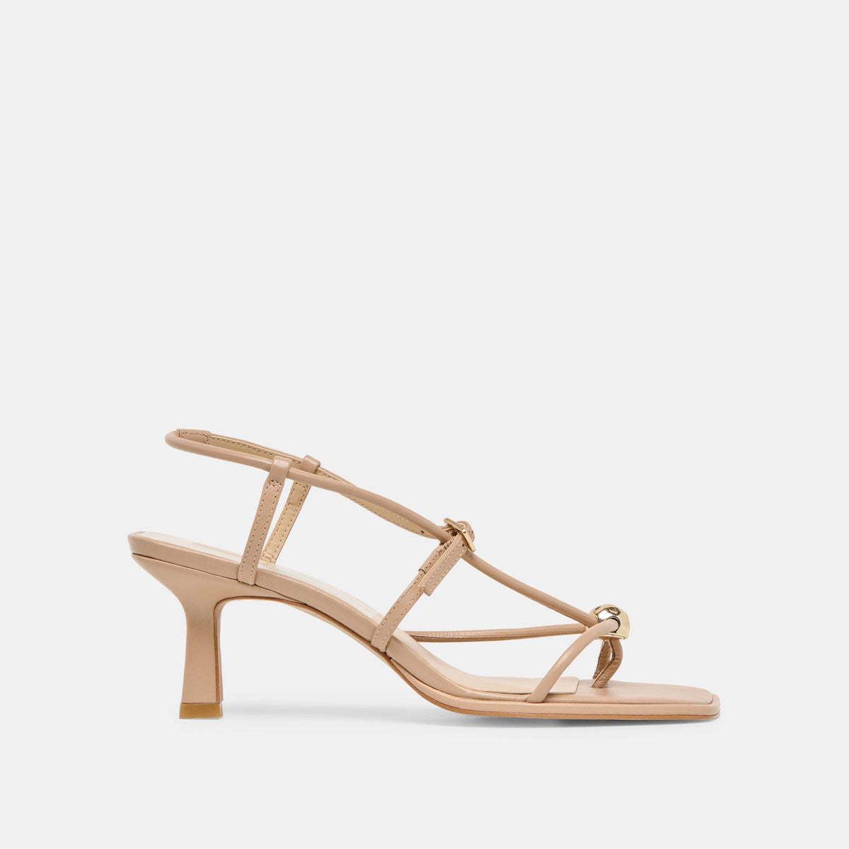 Manji Wide Light Tan Leather Heels / Dolce Vita