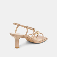 Manji Wide Light Tan Leather Heels / Dolce Vita