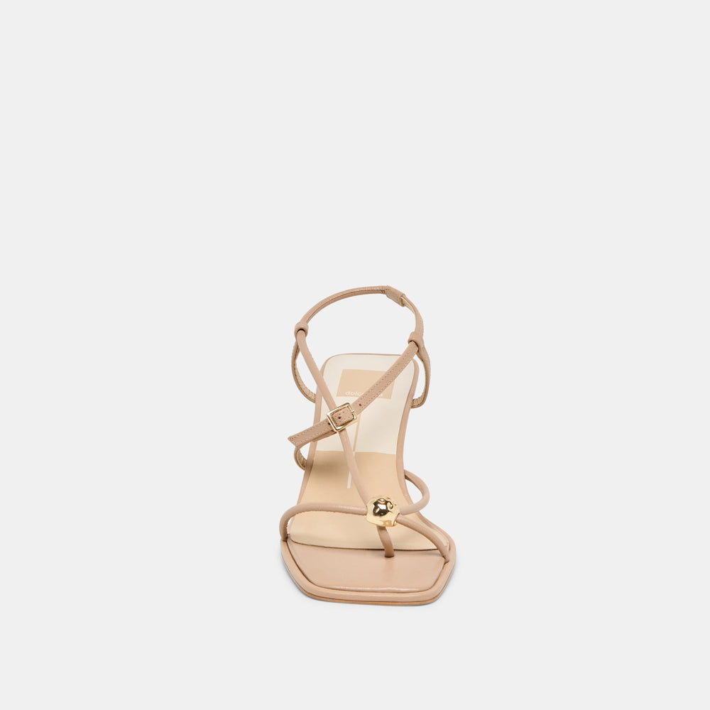 Manji Wide Light Tan Leather Heels / Dolce Vita