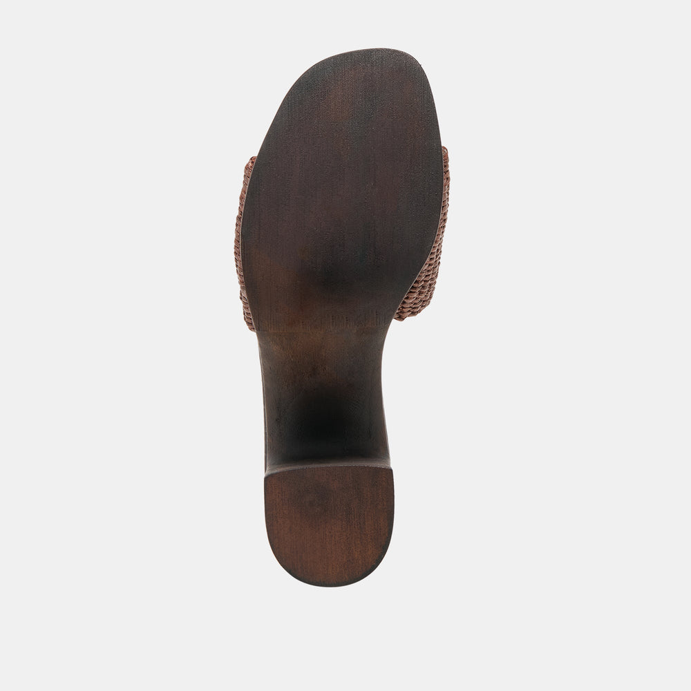 Celest Chocolate Raffia Heels / Dolce Vita