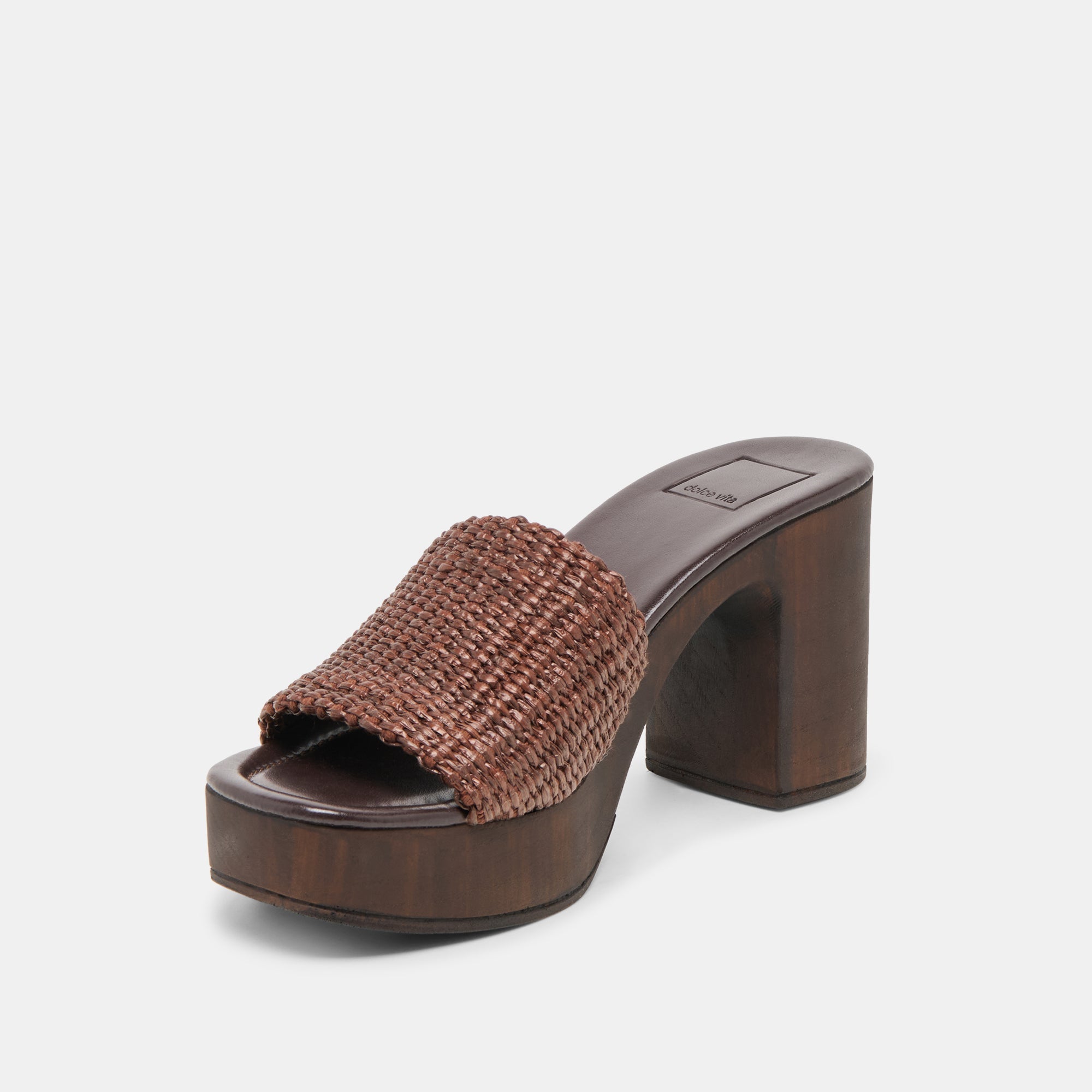 Celest Chocolate Raffia Heels / Dolce Vita