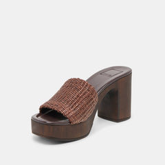 Celest Chocolate Raffia Heels / Dolce Vita