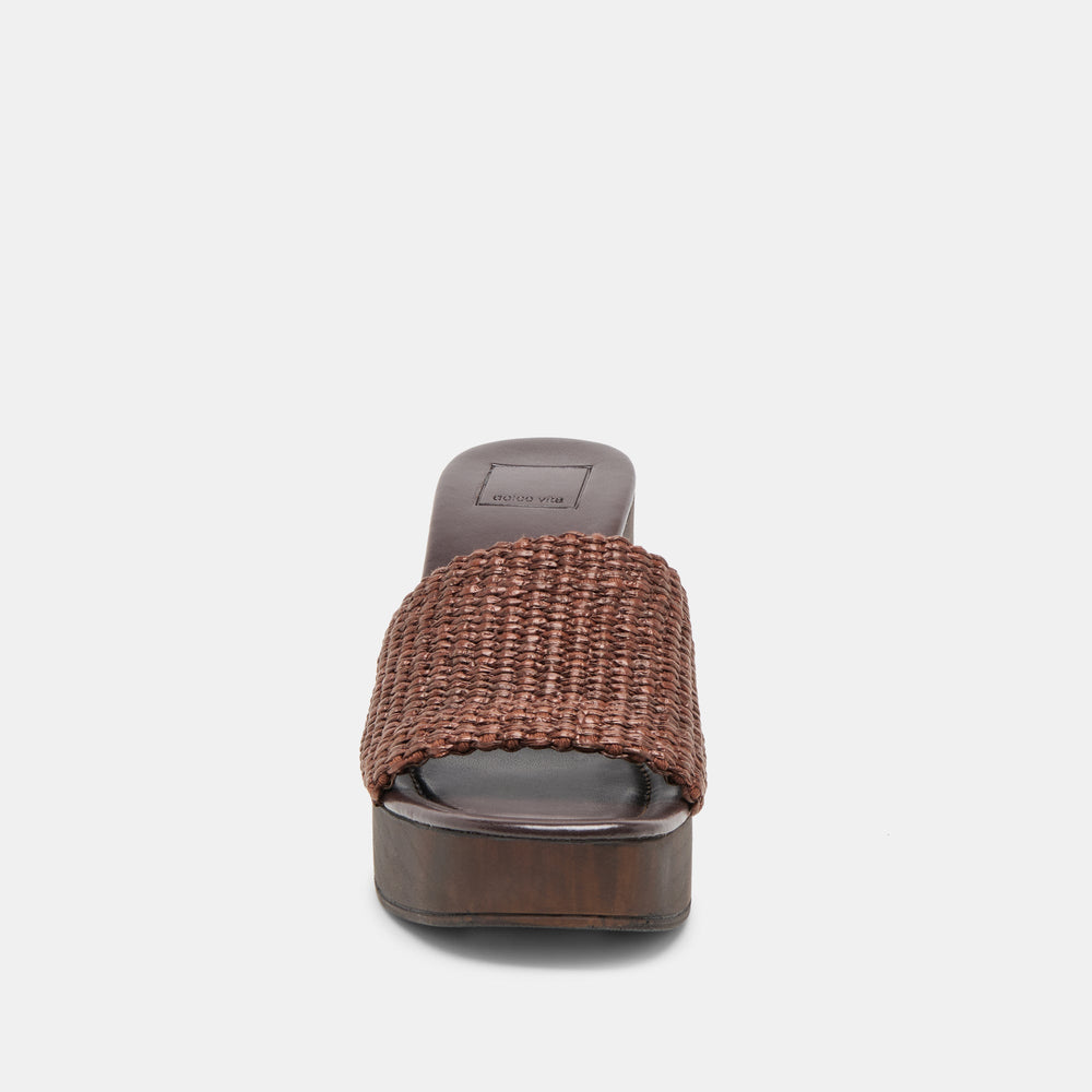 Celest Chocolate Raffia Heels / Dolce Vita