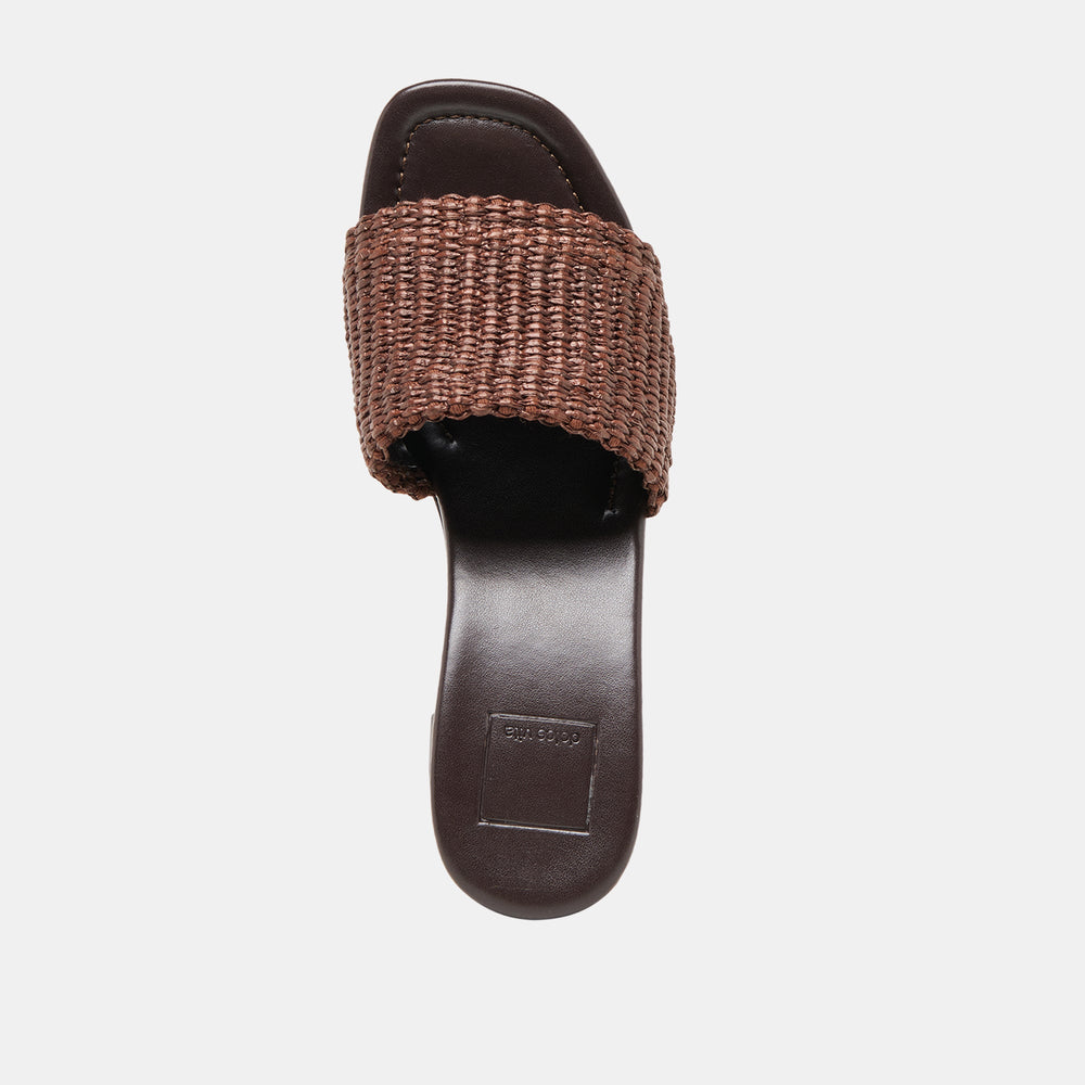 Celest Chocolate Raffia Heels / Dolce Vita