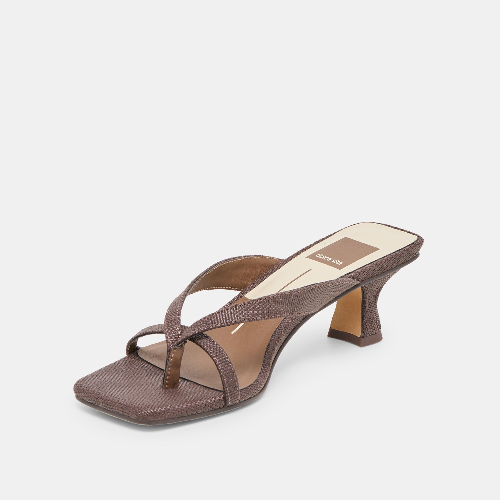Brevel Chocolate Raffia Heels / Dolce Vita