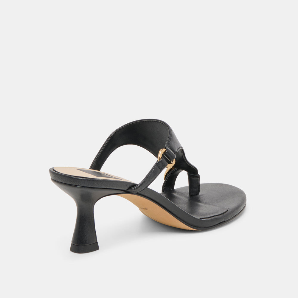 Derrel Black Leather Heels / Dolce Vita