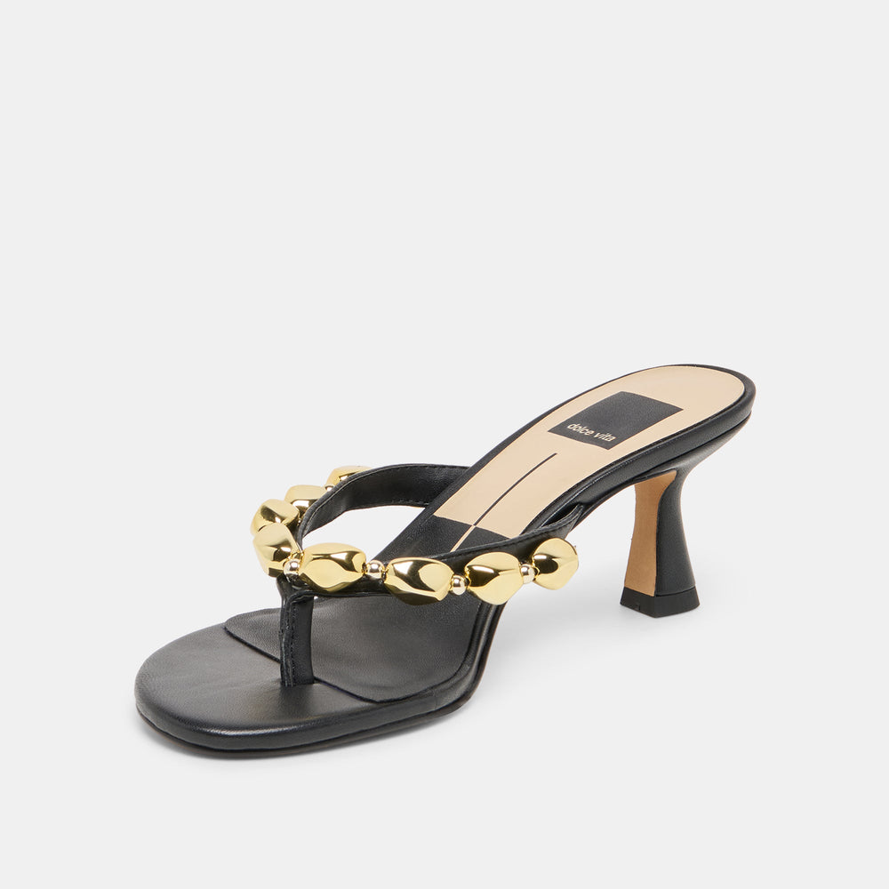 Daksie Black Leather Heels / Dolce Vita