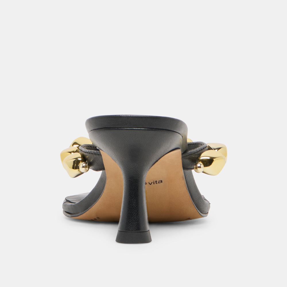 Daksie Black Leather Heels / Dolce Vita