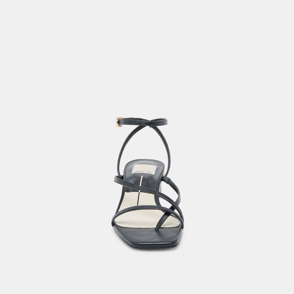 Karlos Wide Black Leather Sandals / Dolce Vita