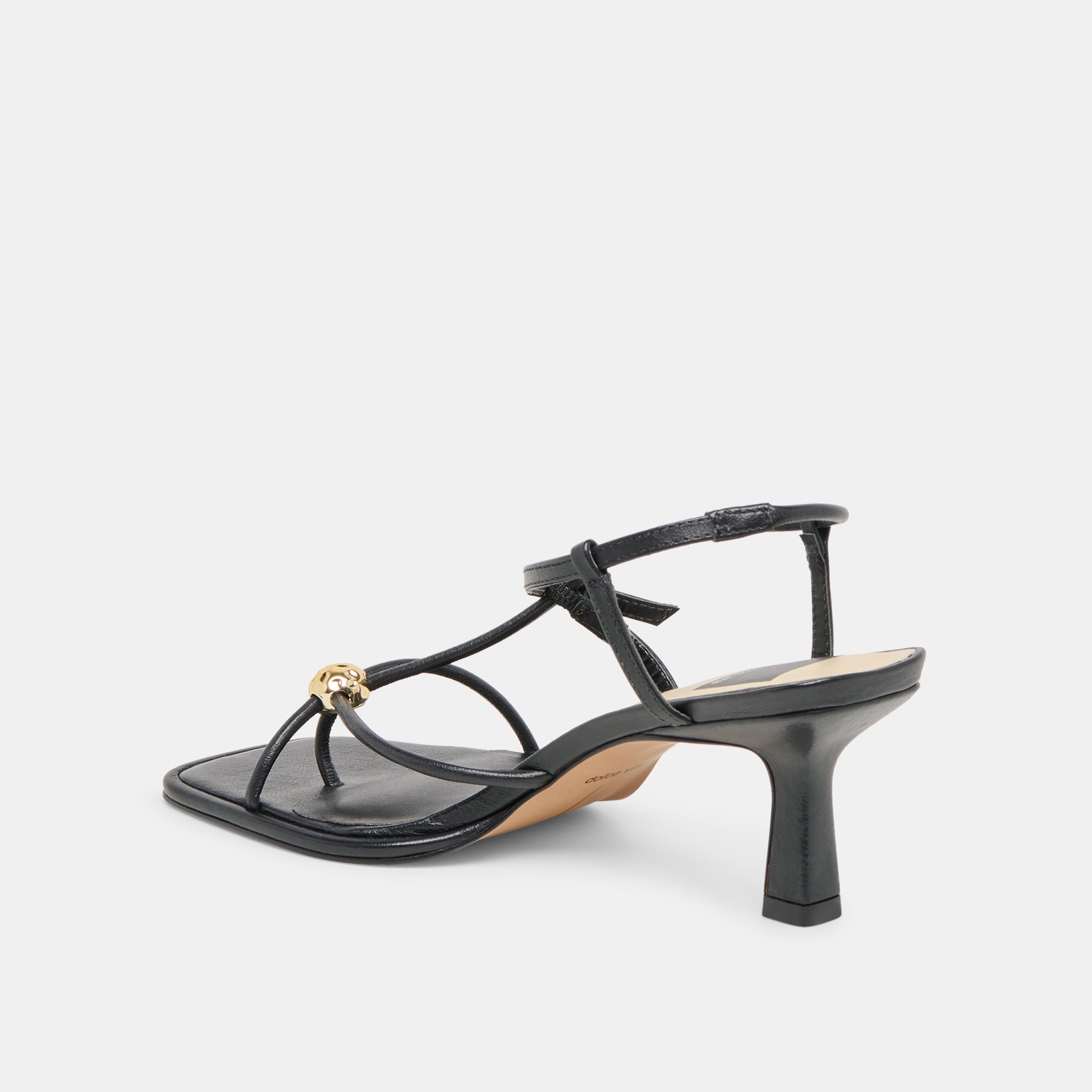 Manji Wide Black Leather Heels / Dolce Vita