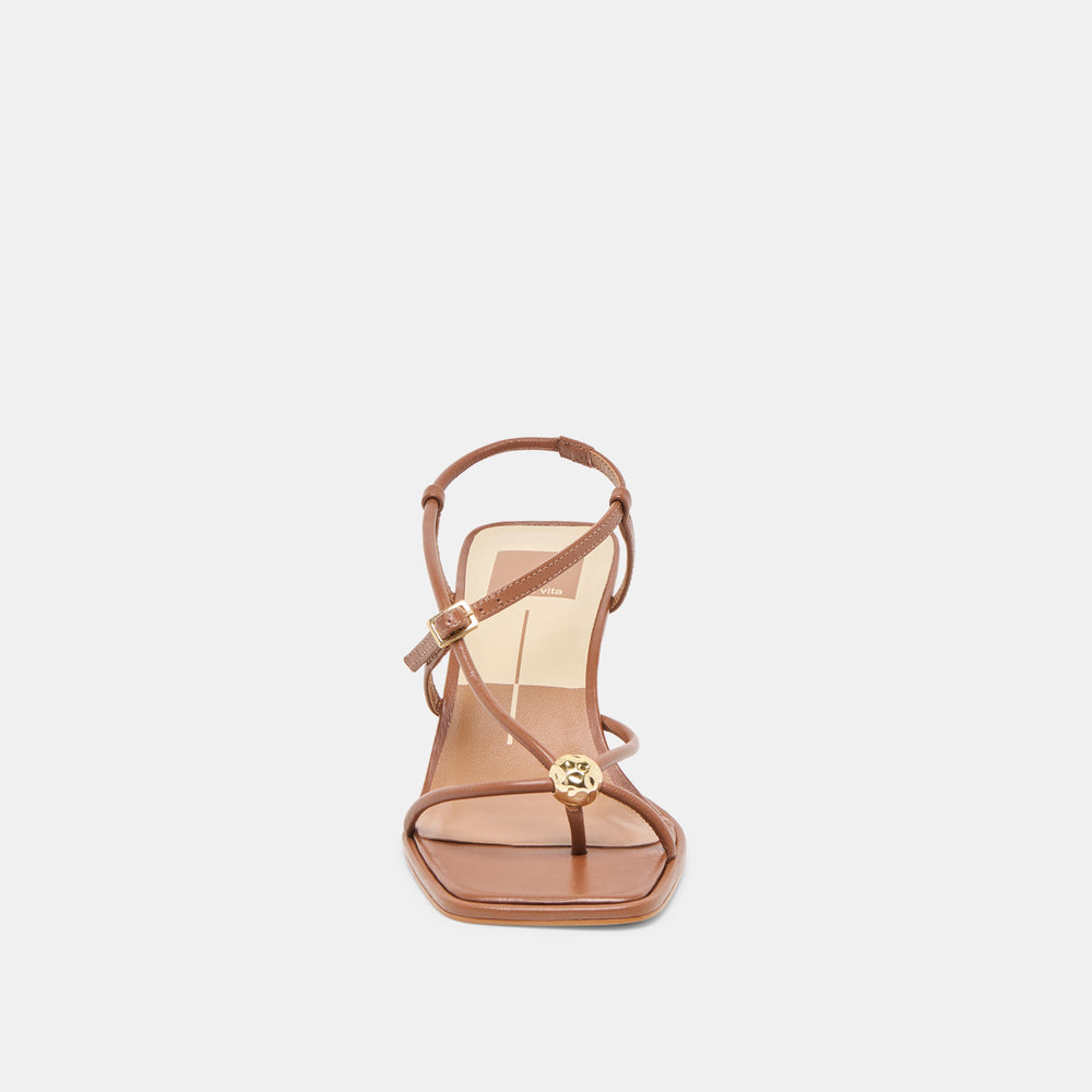 Mylee Cognac Leather Heels / Dolce Vita