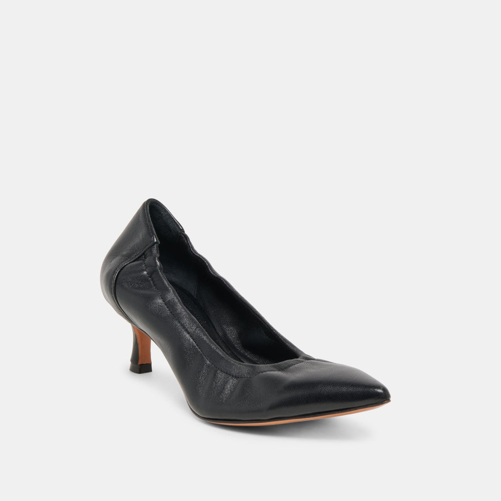 Celtin Black Leather Heels / Dolce Vita
