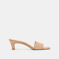 Rexa Wide Light Tan Leather Heels / Dolce Vita