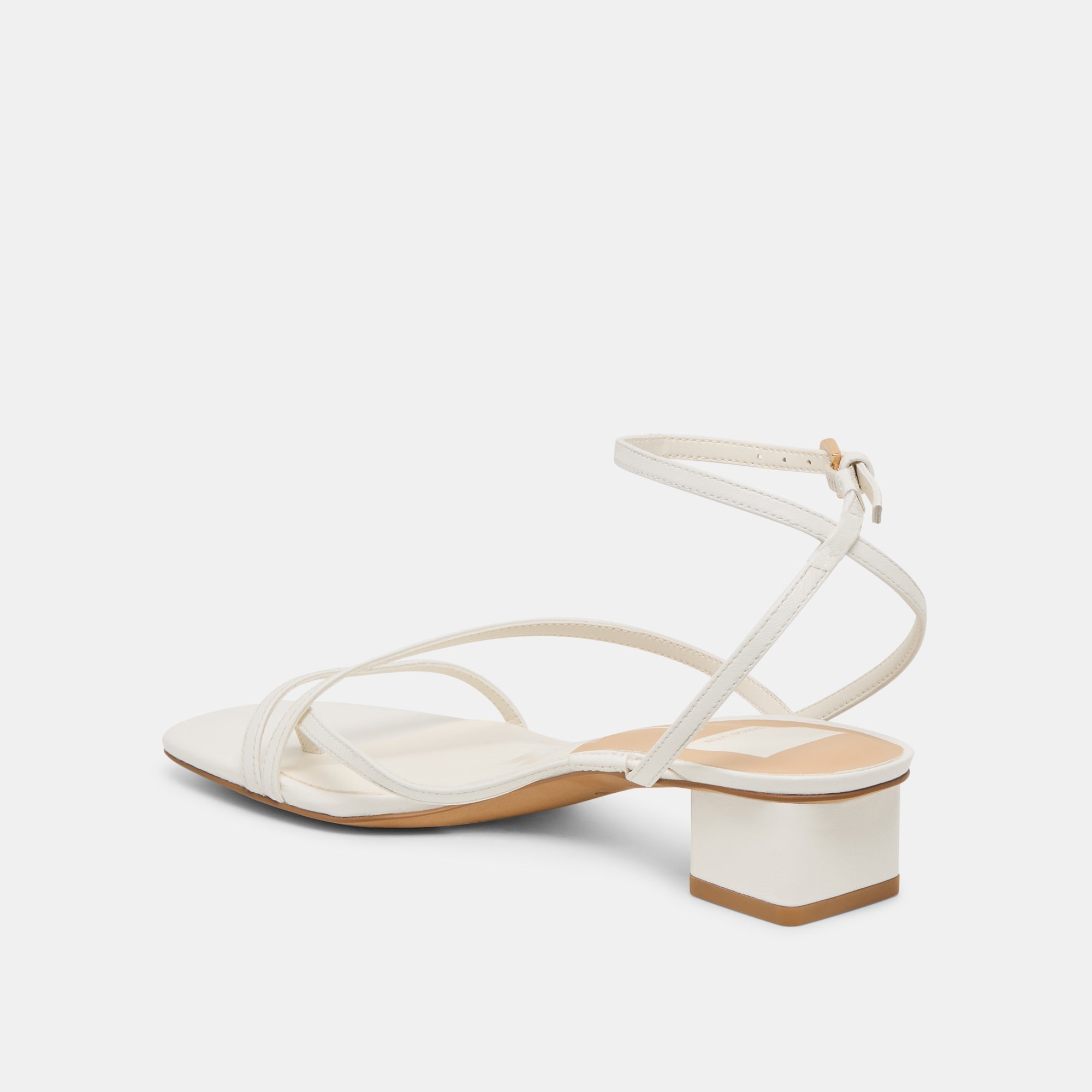Karlos Wide True White Leather Sandals / Dolce Vita