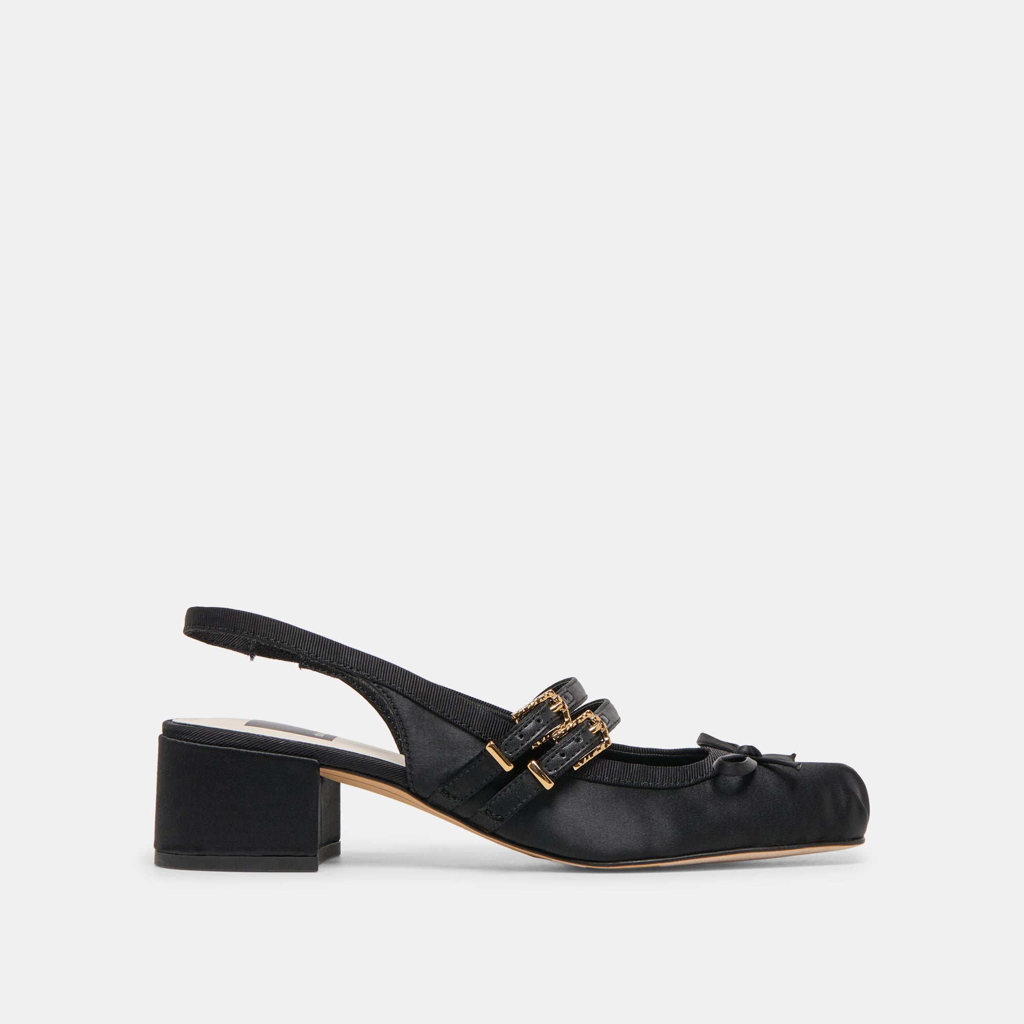 Loris Onyx Satin Heels / Dolce Vita