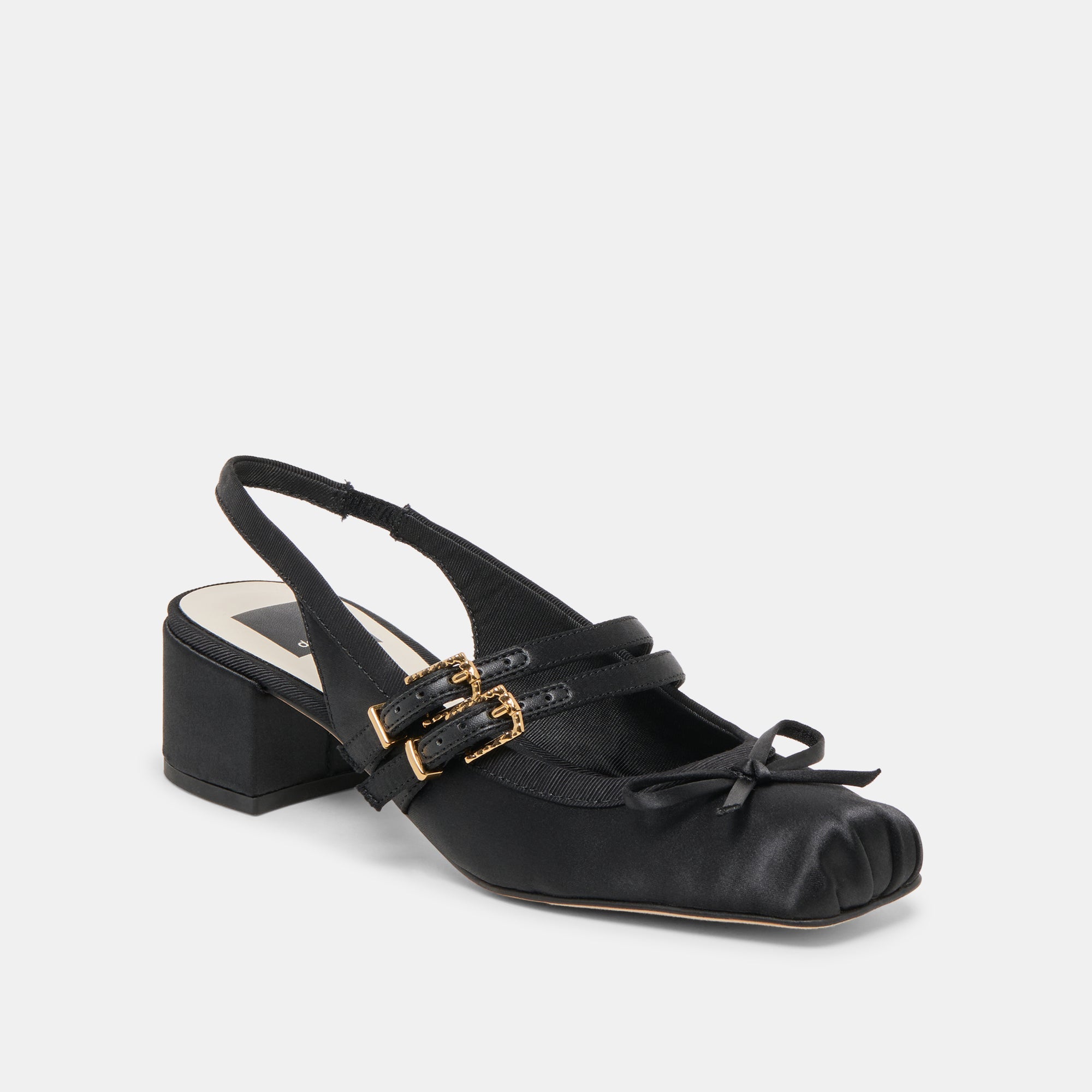 Loris Onyx Satin Heels / Dolce Vita