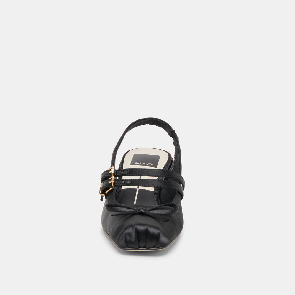 Loris Onyx Satin Heels / Dolce Vita