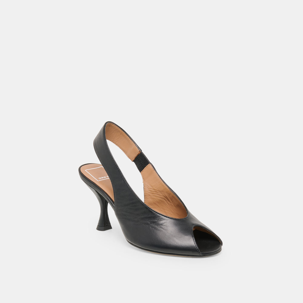 Madow Black Leather Heels / Dolce Vita
