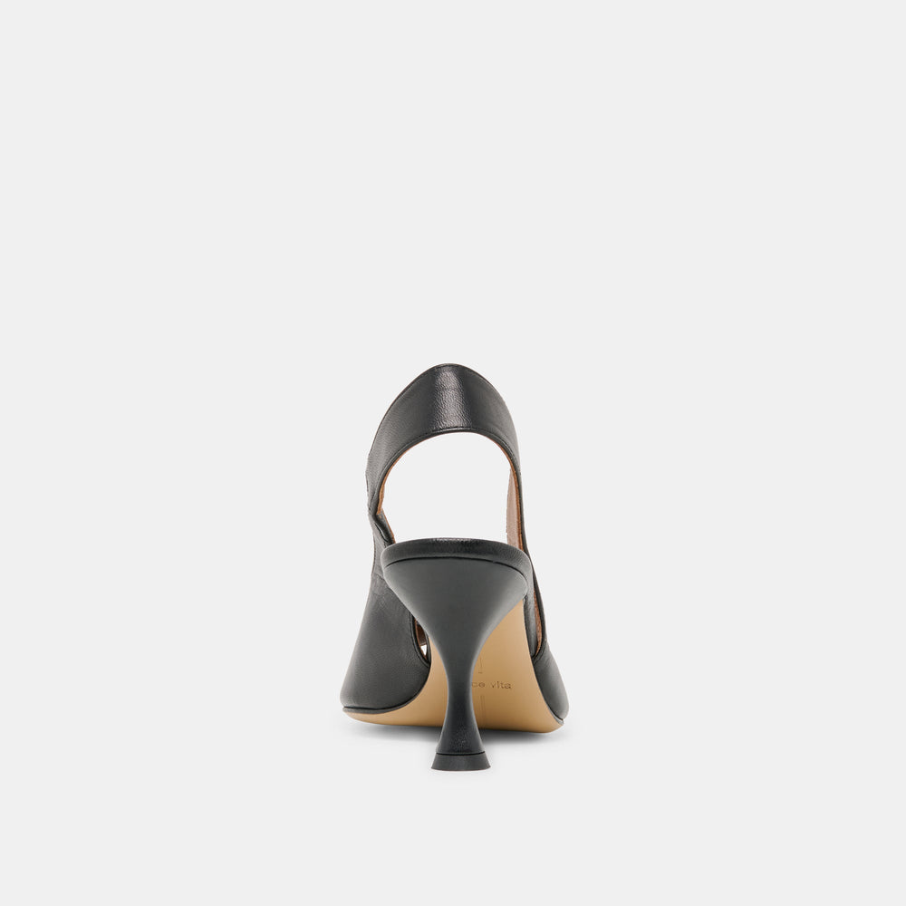 Madow Black Leather Heels / Dolce Vita