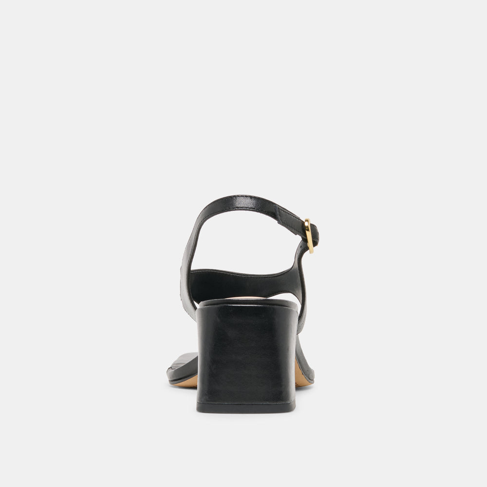 Yves Black Leather Heels / Dolce Vita
