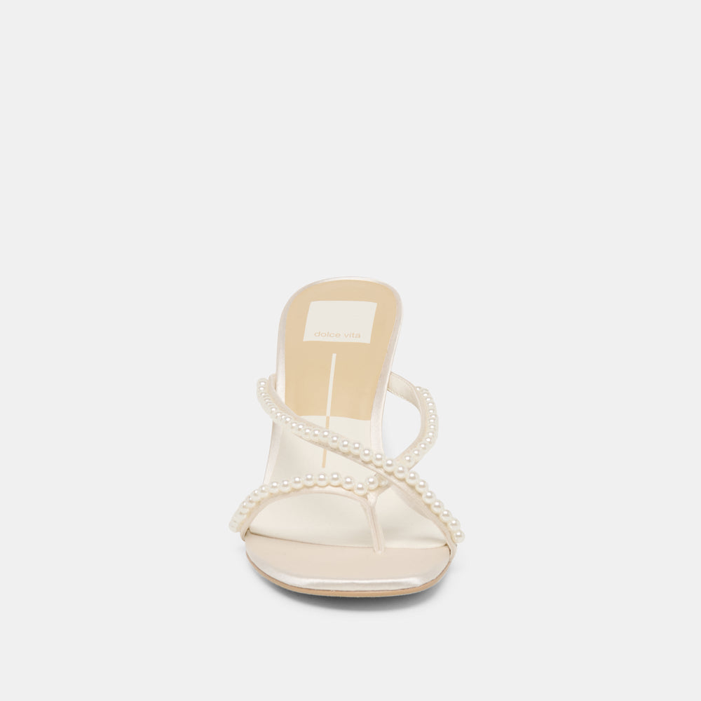 Liano Pearl Off White Satin Heels / Dolce Vita