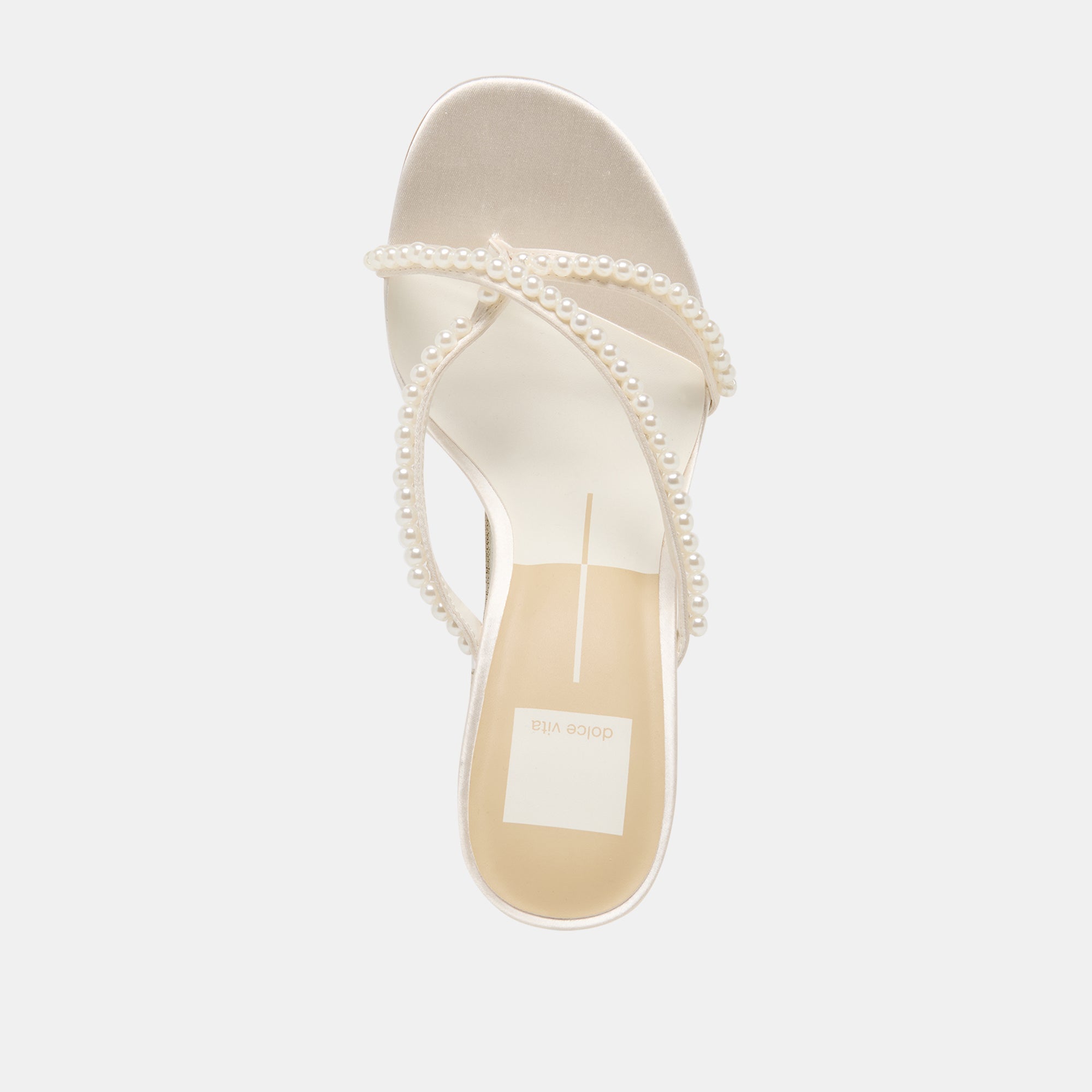 Liano Pearl Off White Satin Heels / Dolce Vita