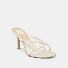 Liano Pearl Off White Satin Heels / Dolce Vita