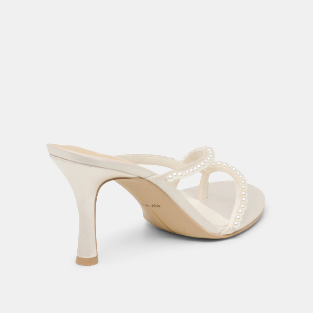 Liano Pearl Off White Satin Heels / Dolce Vita