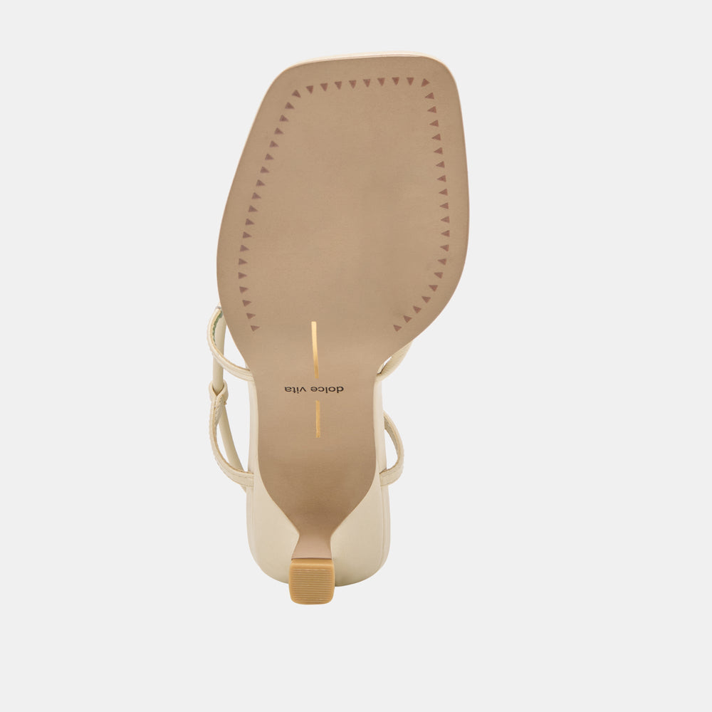 Manji Wide Creme Leather Heels / Dolce Vita