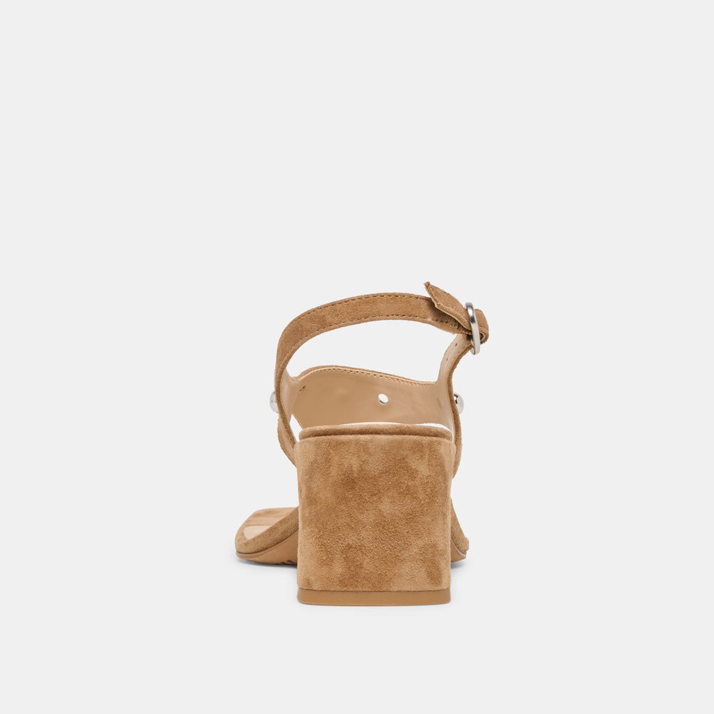 Yves Stud Lt Brown Suede Heels / Dolce Vita