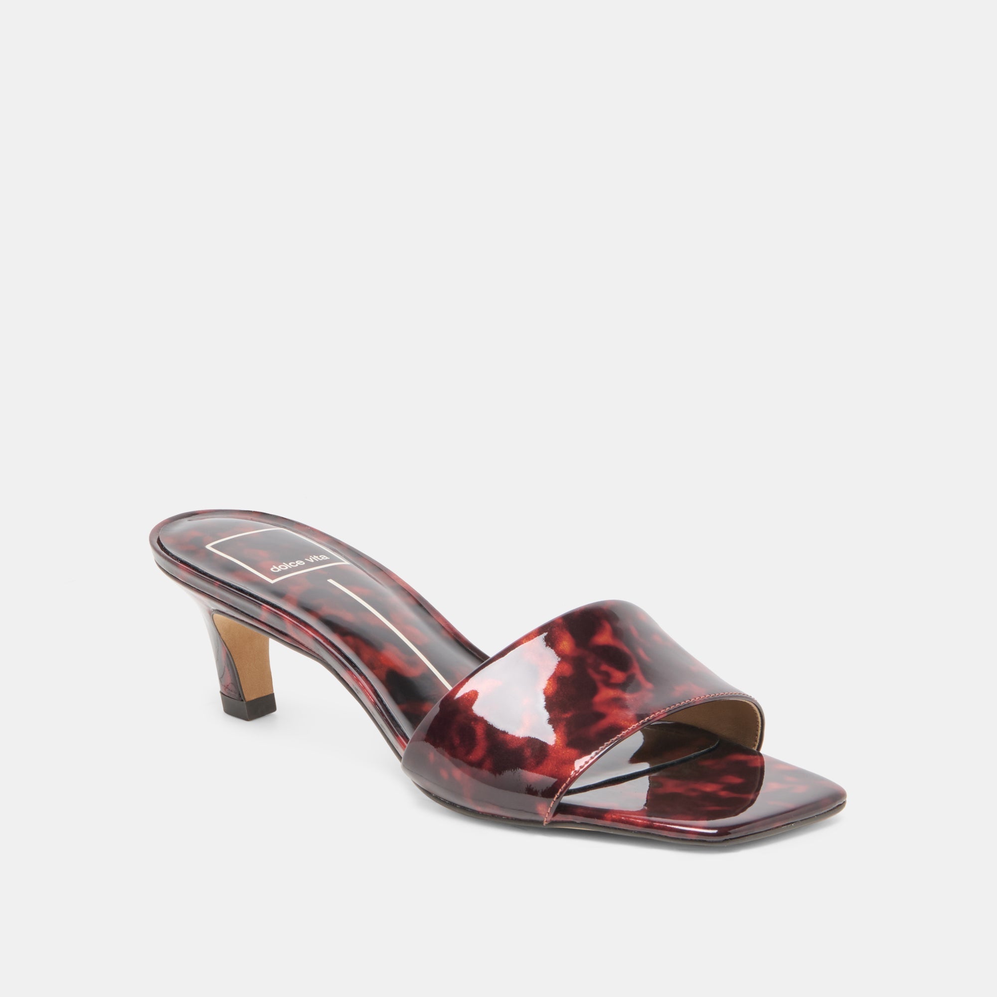REXA Tortoise Patent Leather Kitten Heels / Dolce Vita