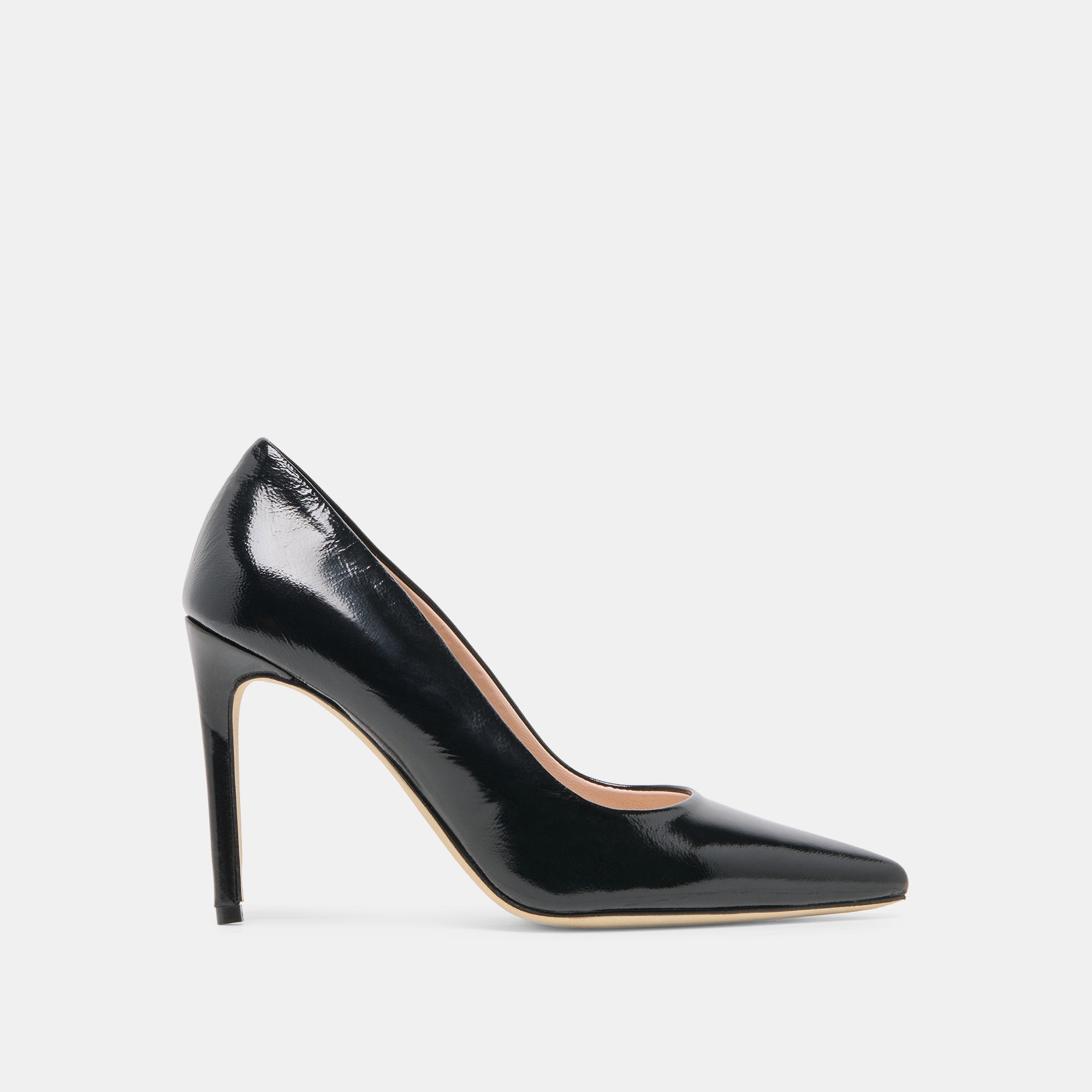 LANKY Black Leather Closed-Toe Pump Stiletto Heels / Dolce Vita