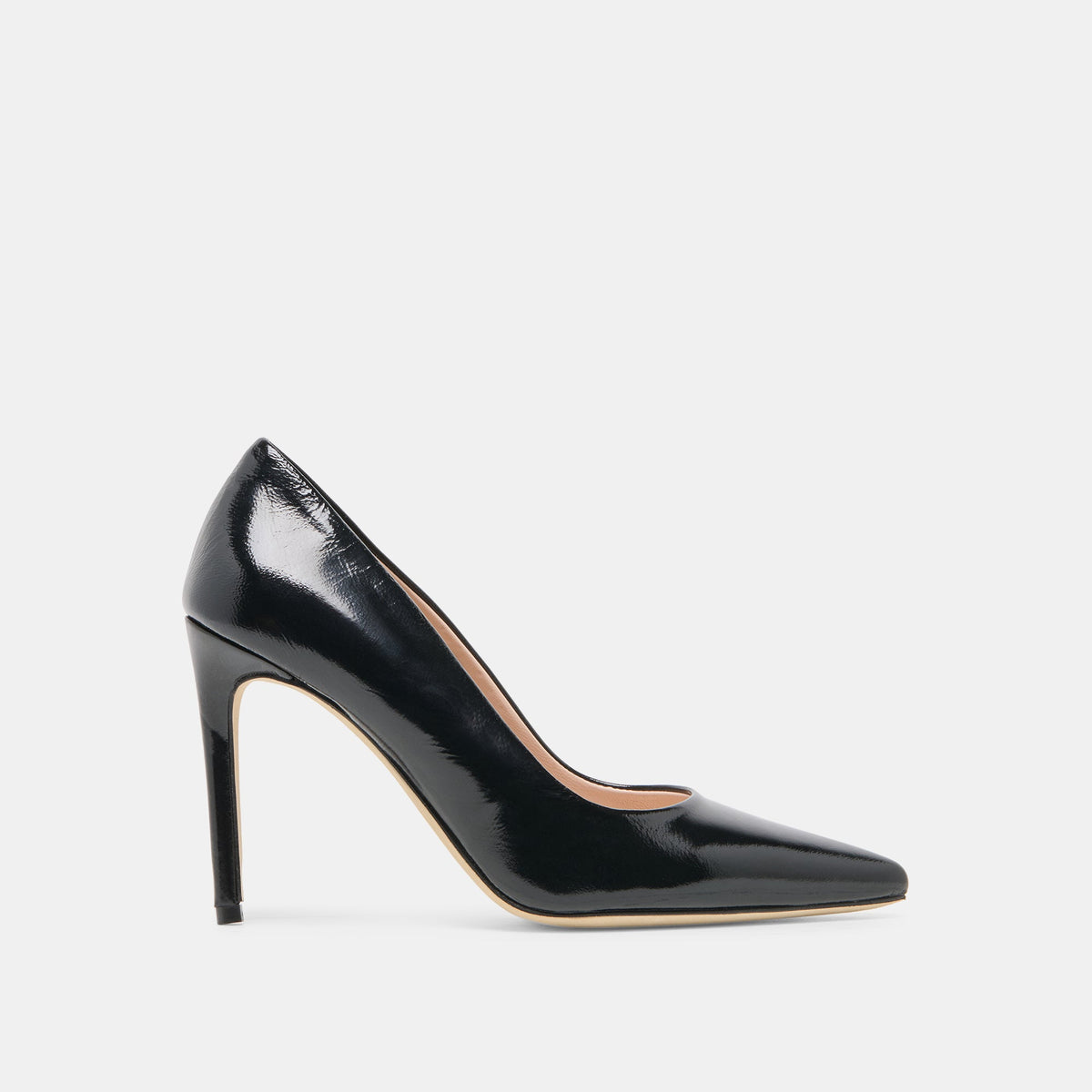 LANKY Black Leather Closed-Toe Pump Stiletto Heels / Dolce Vita