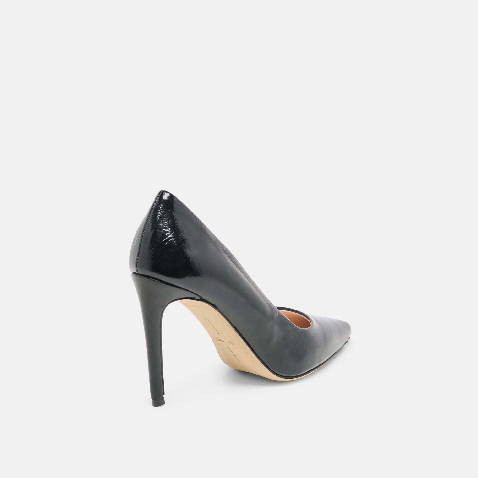 LANKY Black Leather Closed-Toe Pump Stiletto Heels / Dolce Vita