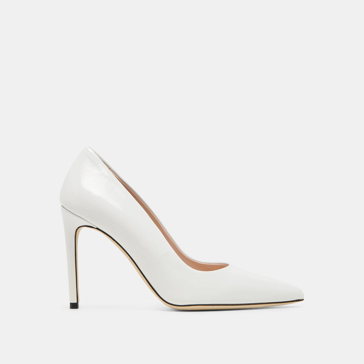 LANKY White Leather Closed-Toe Pump Stiletto Heels / Dolce Vita
