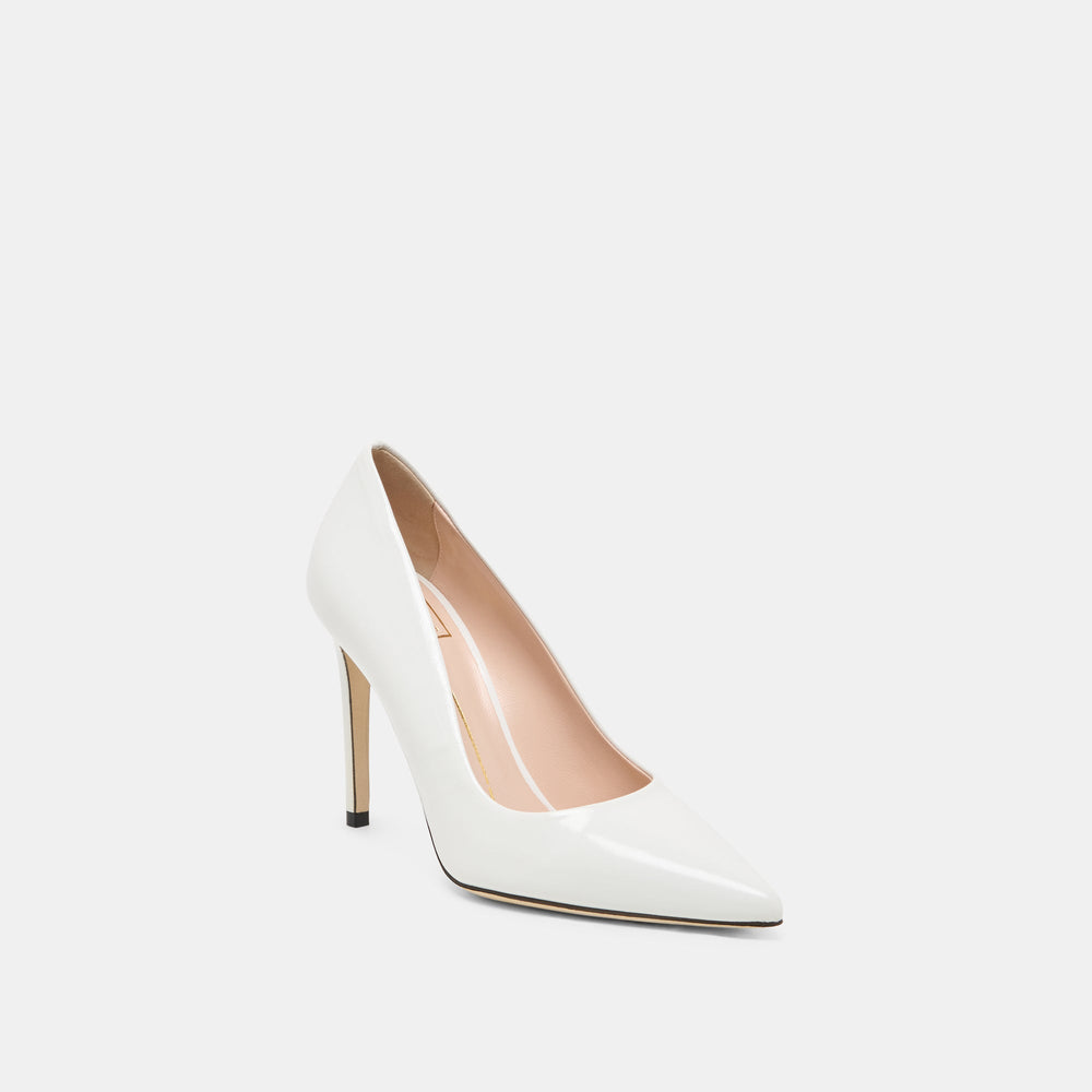 LANKY White Leather Closed-Toe Pump Stiletto Heels / Dolce Vita
