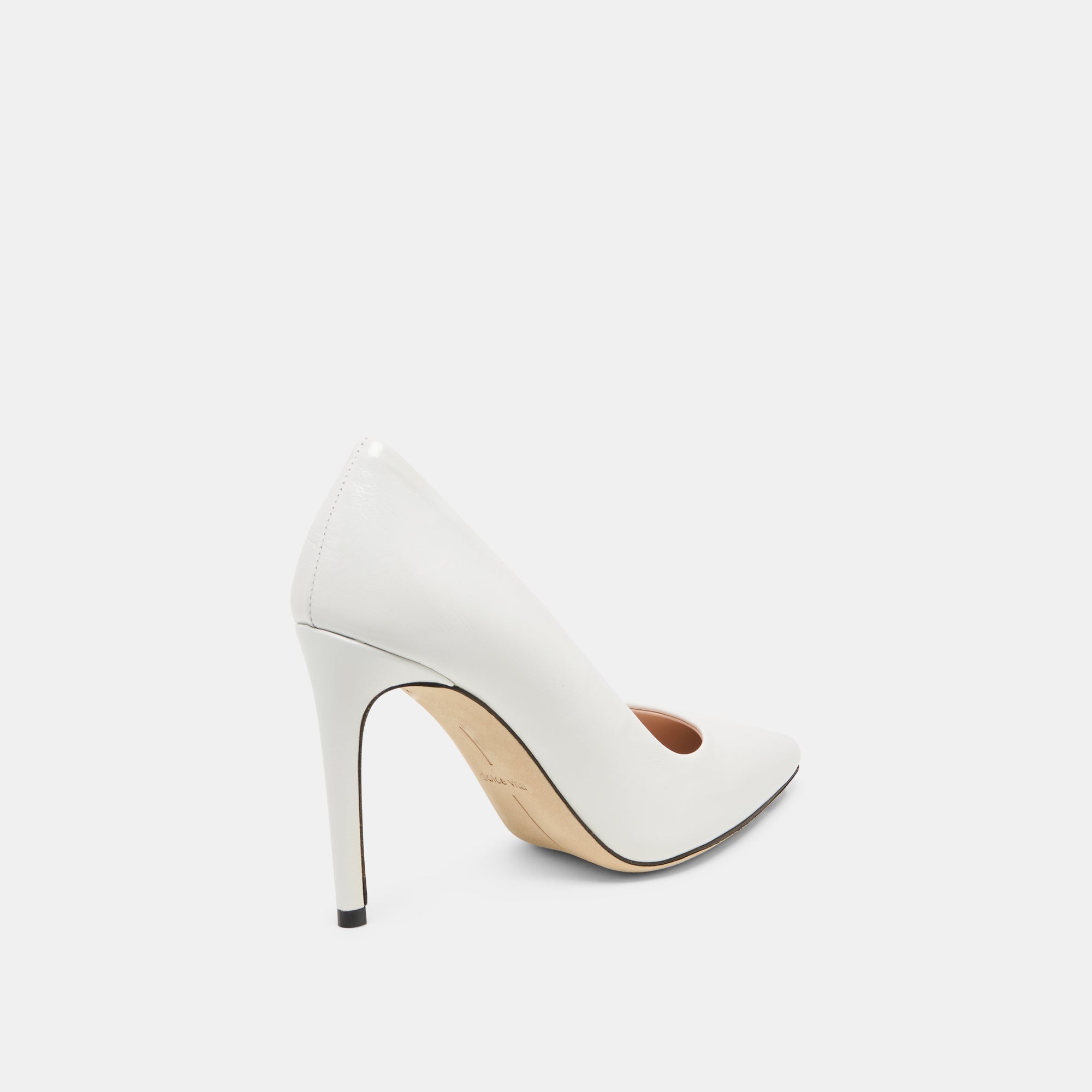 LANKY White Leather Closed-Toe Pump Stiletto Heels / Dolce Vita
