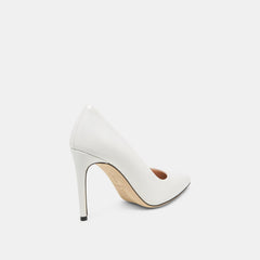 LANKY White Leather Closed-Toe Pump Stiletto Heels / Dolce Vita