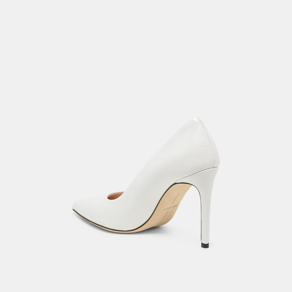 LANKY White Leather Closed-Toe Pump Stiletto Heels / Dolce Vita