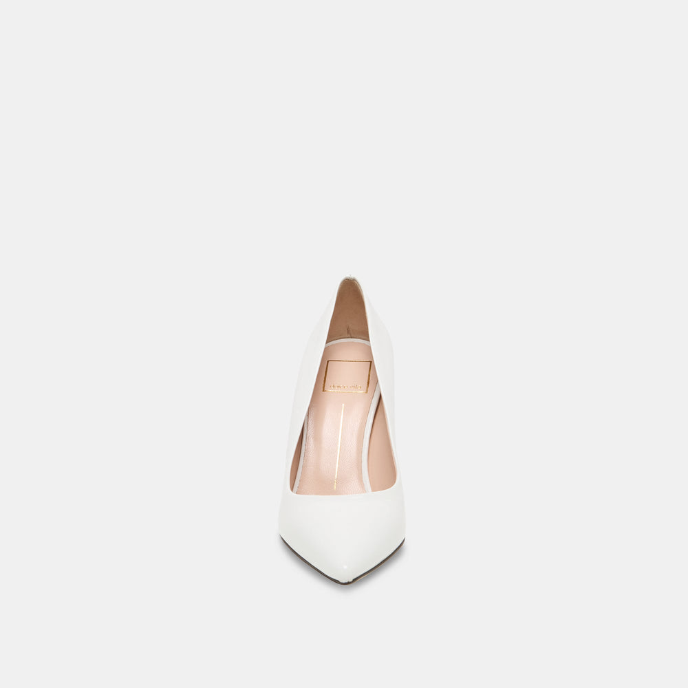 LANKY White Leather Closed-Toe Pump Stiletto Heels / Dolce Vita
