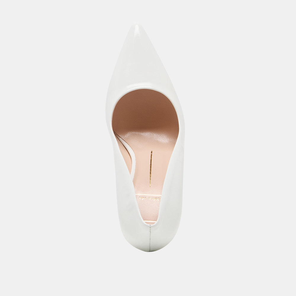 LANKY White Leather Closed-Toe Pump Stiletto Heels / Dolce Vita