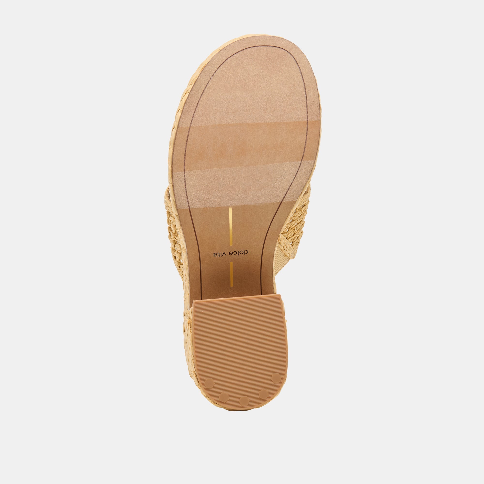 RIPPLE Lt Natural Raffia Platform Thong Block Heel / Dolce Vita