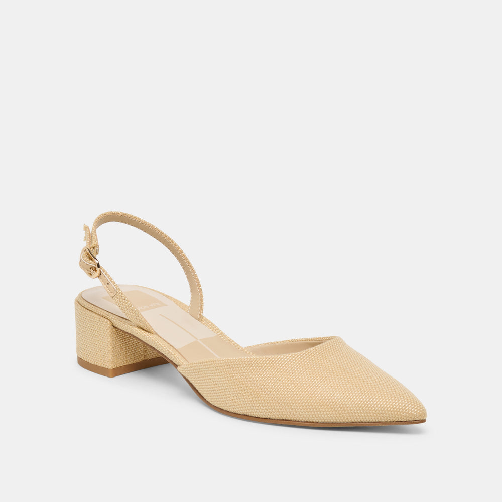 Carel Light Natural Raffia Heels / Dolce Vita
