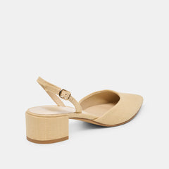 Carel Light Natural Raffia Heels / Dolce Vita