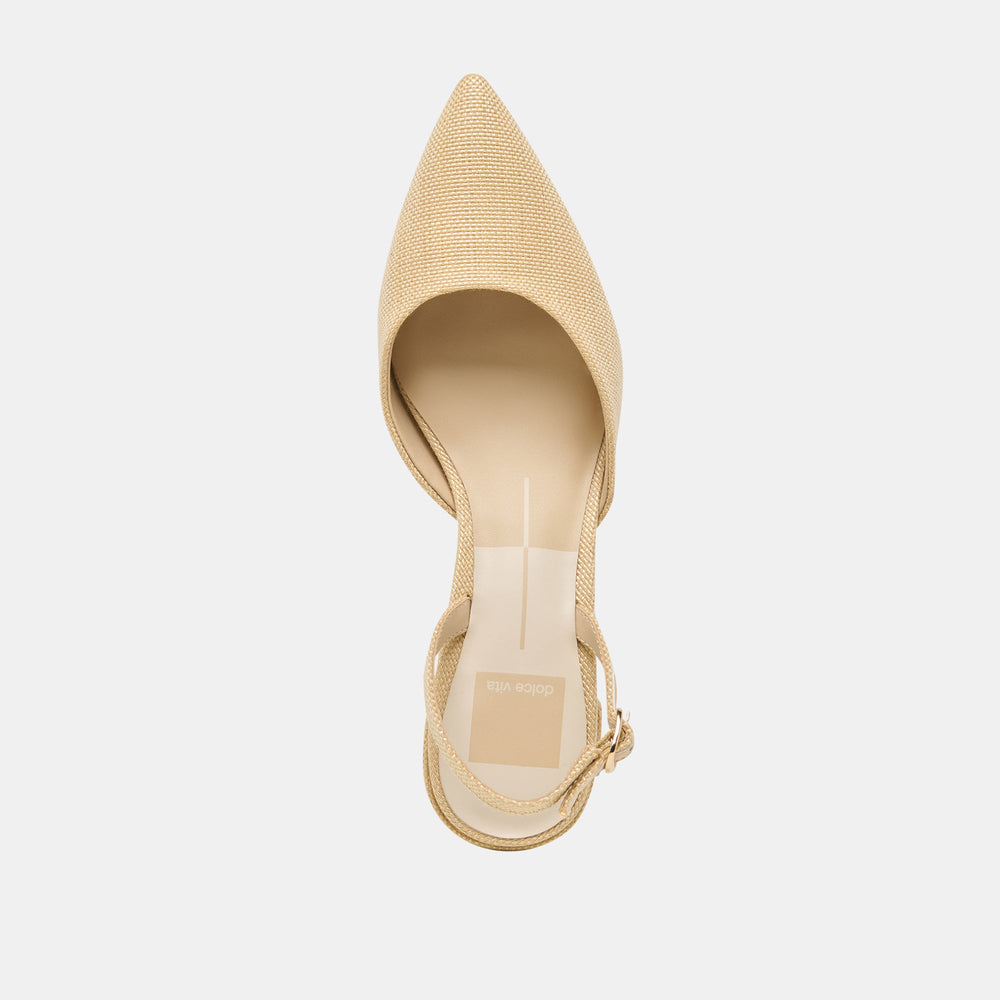 Carel Light Natural Raffia Heels / Dolce Vita