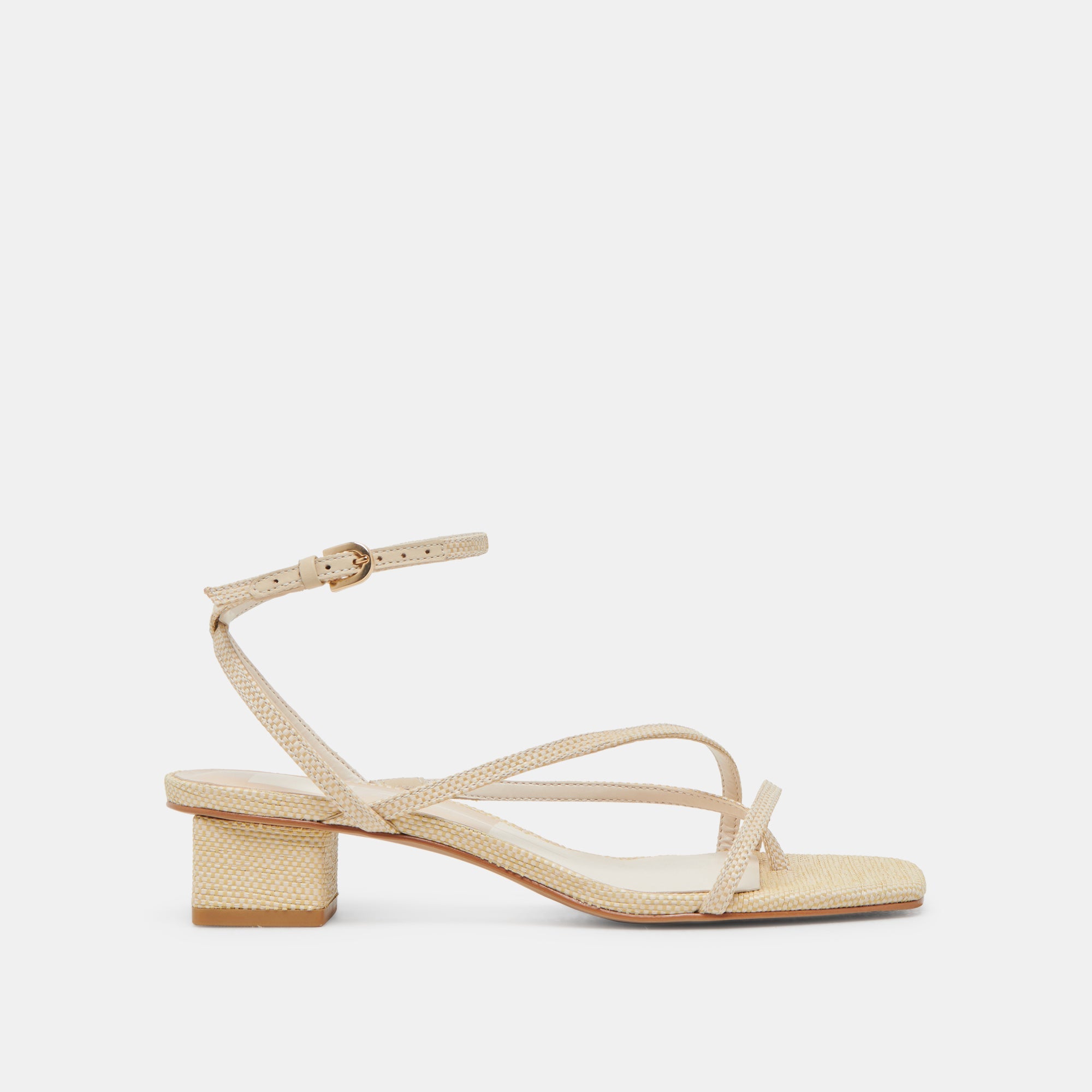 Karlos Wide Natural Woven Raffia Sandals / Dolce Vita