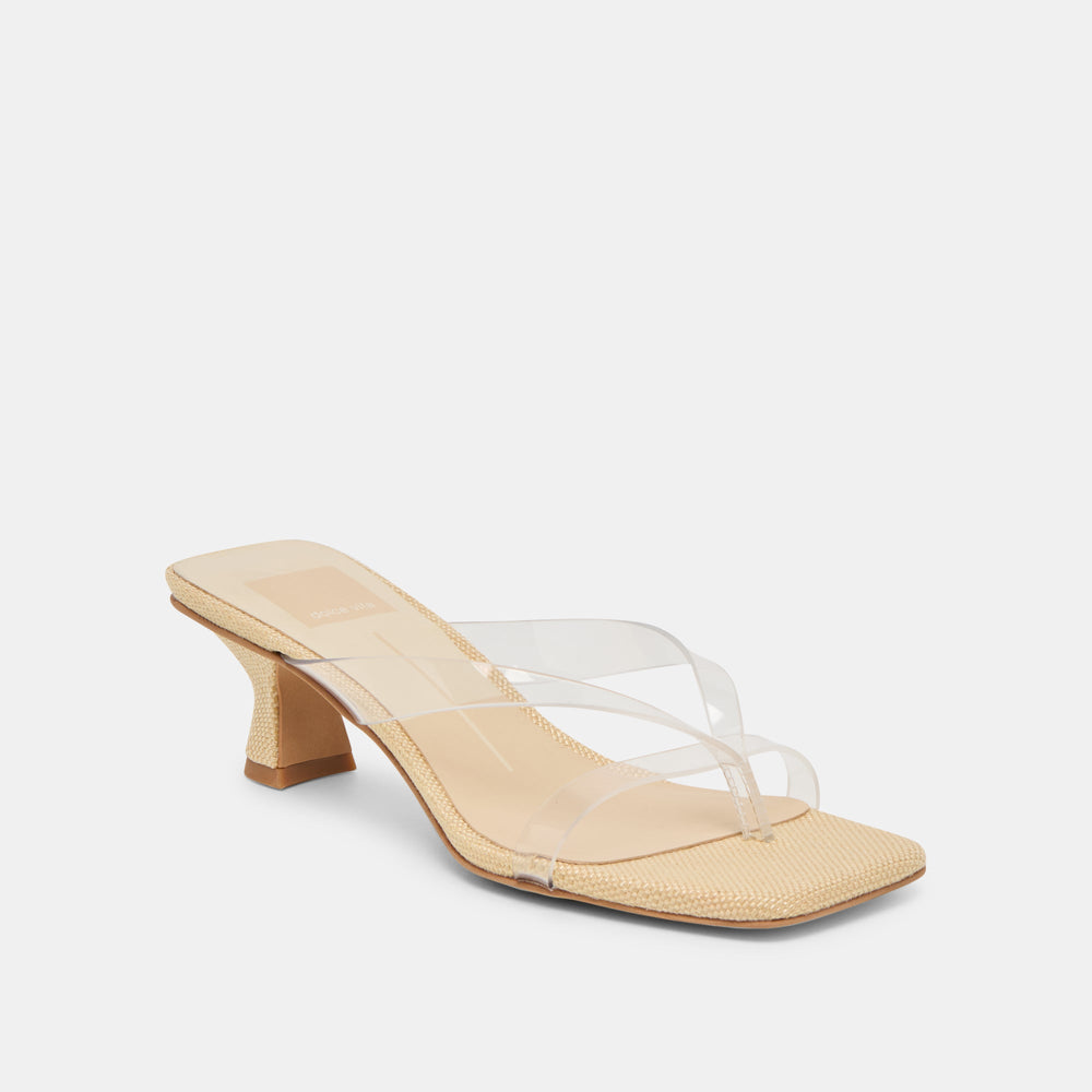 Brevel Vinyl Wide Crystal Jelly Heels / Dolce Vita