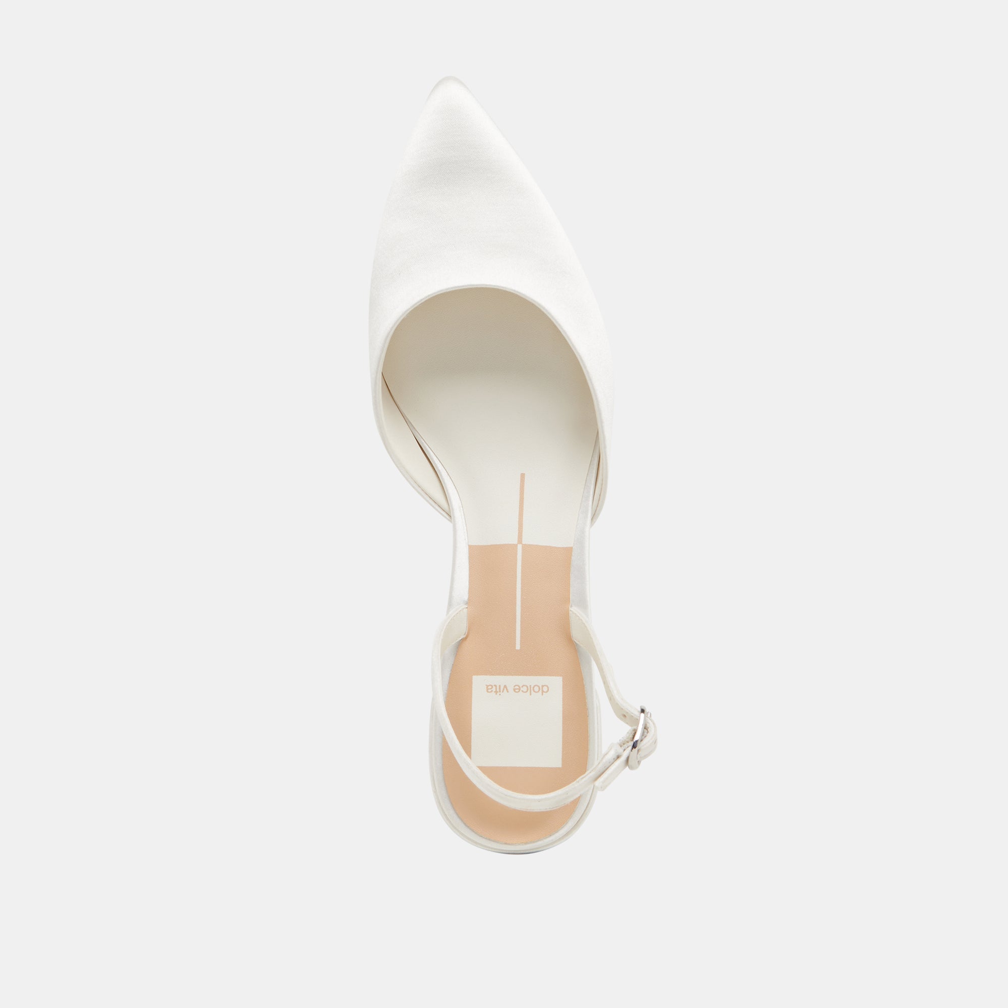 Carel Wide True White Satin Heels / Dolce Vita