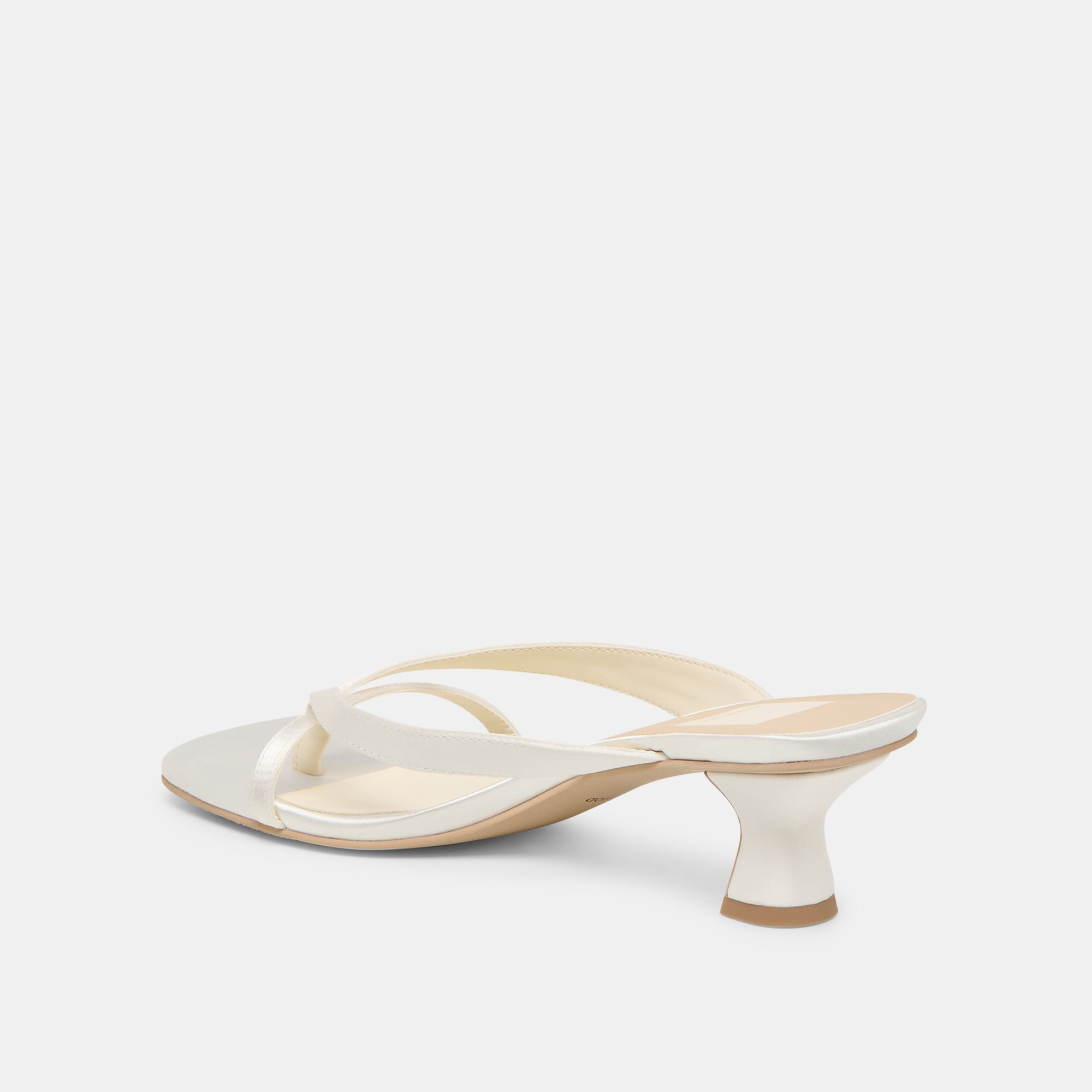 Brevel Wide True White Satin Heels / Dolce Vita