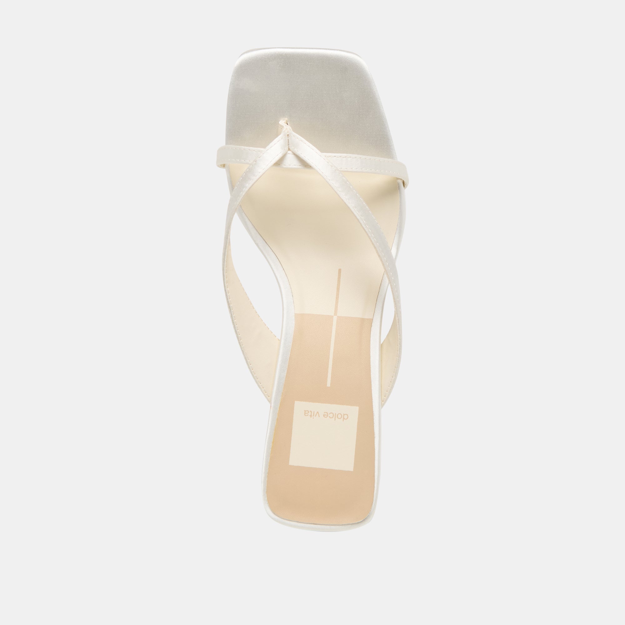 Brevel Wide True White Satin Heels / Dolce Vita